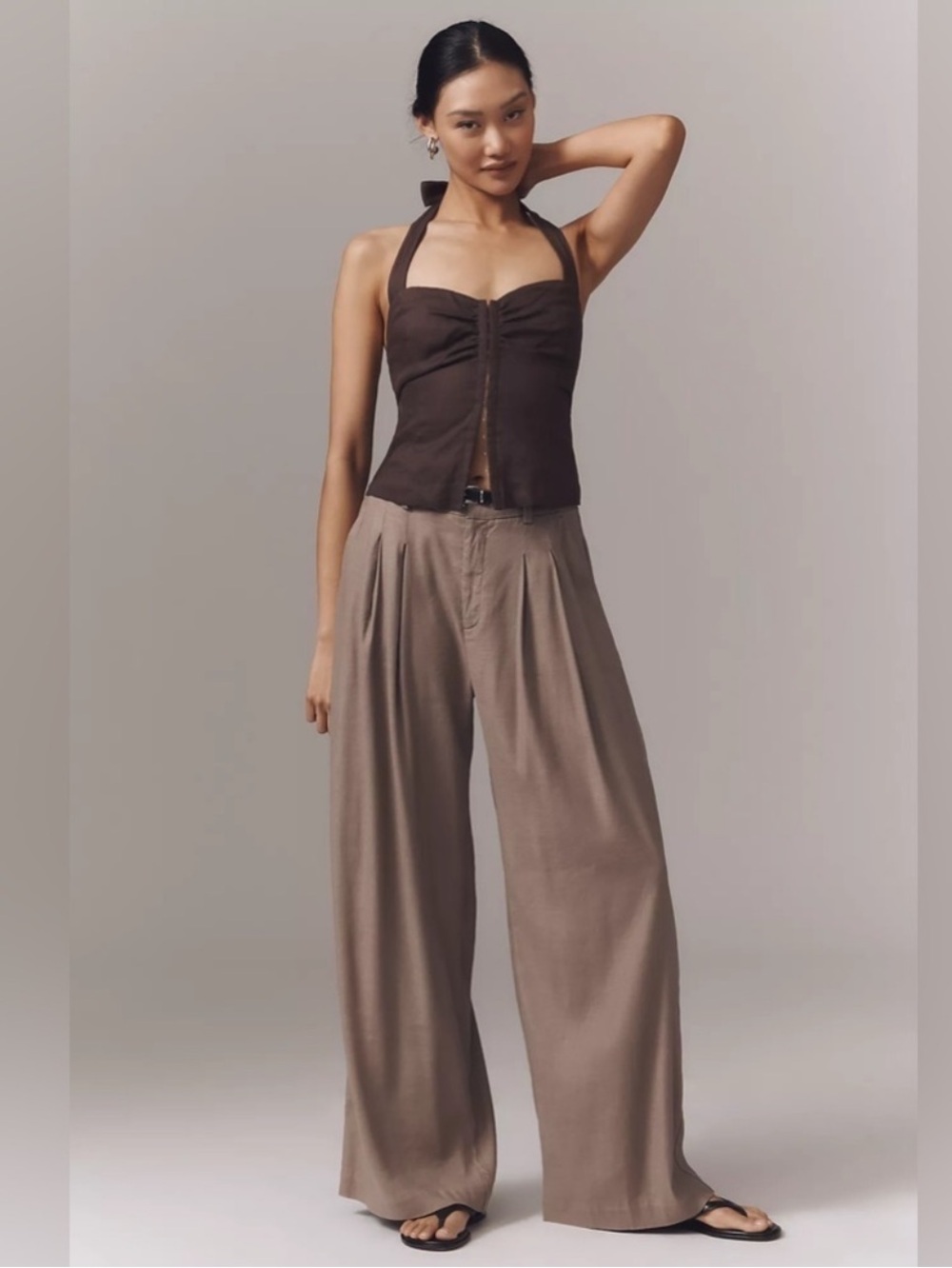 Anthropologie Avery Linen Pleated Wide-Leg Trousers by
Maeve Linen Blend XXS - Picture 2 of 6